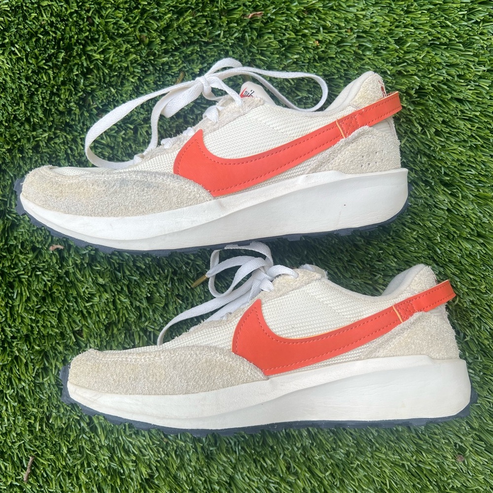 Nike Women's Cream and Orange Waffle Debut running shoes